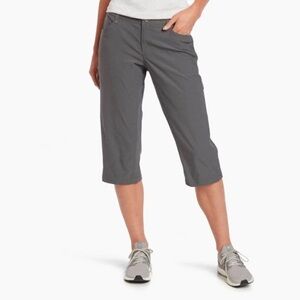 Kuhl sz 14 Trekr Kapri Pants Outdoor Hiking Convertible Capri Shorts Gray 6236